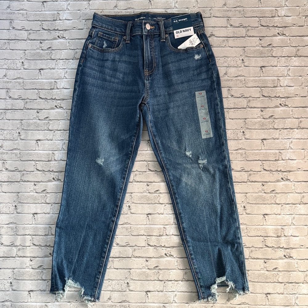 Old Navy Girls Blue Distressed Ankle Jeans
